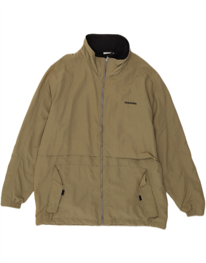 DIADORA Mens Oversized Rain Jacket UK 38 Medium Beige Polyamide Vintage Diadora and Second-Hand Diadora from Messina Hembry 