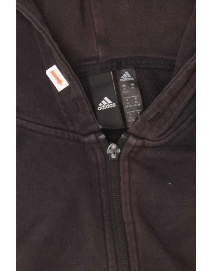 ADIDAS Womens Zip Hoodie Sweater UK 20/22 XL Black Cotton Vintage Adidas and Second-Hand Adidas from Messina Hembry 