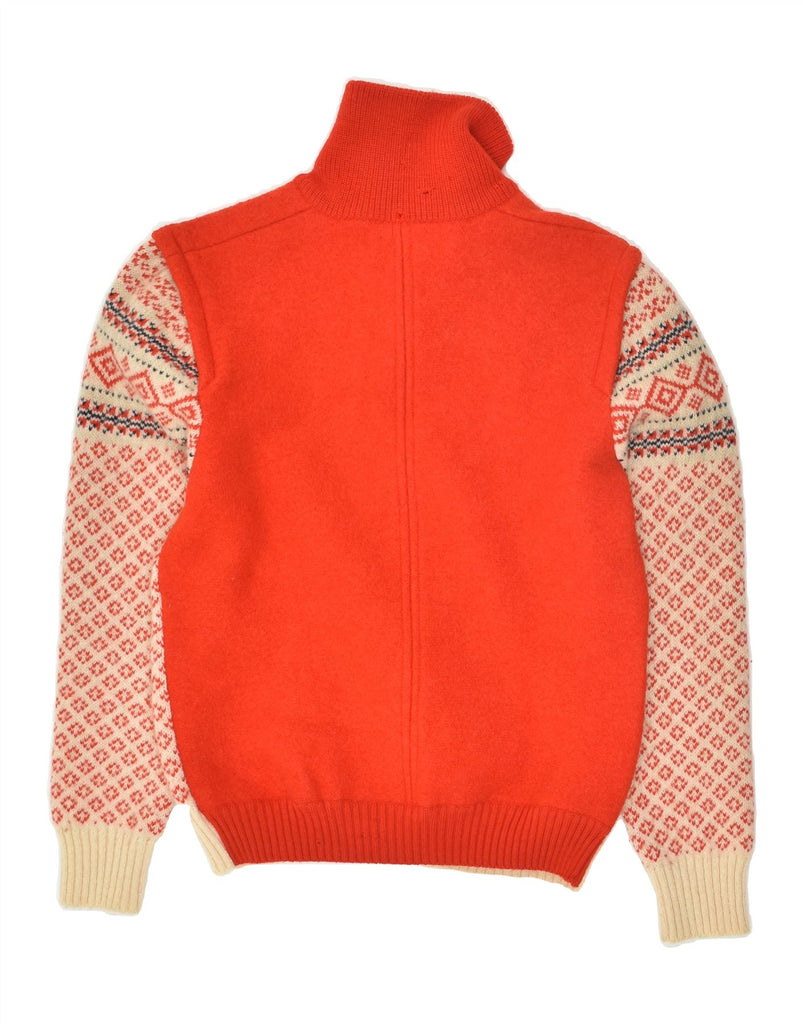 GEIGER Mens Knit Bomber Jacket EU 44 XS Red Fair Isle New Wool | Vintage Geiger | Thrift | Second-Hand Geiger | Used Clothing | Messina Hembry 