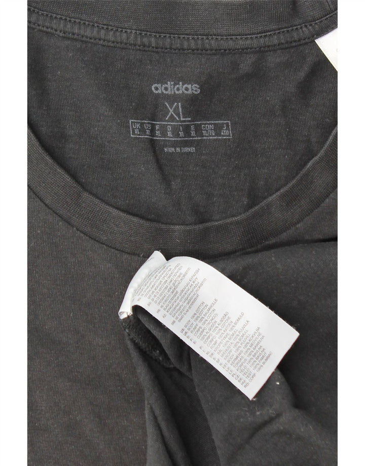 ADIDAS Mens T-Shirt Top XL Black Cotton
