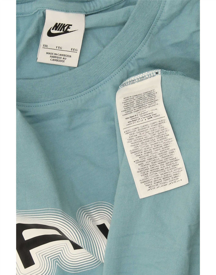 Nike Mens Graphic T-Shirt Top 2XL Blue Cotton
