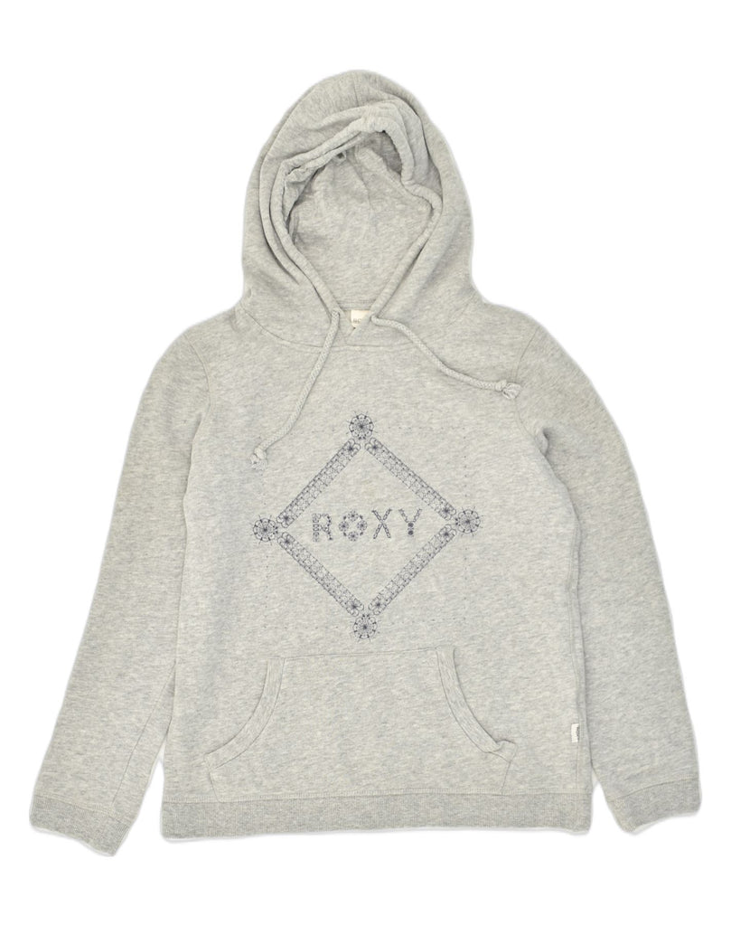 ROXY Womens Graphic Hoodie Jumper UK 10 Small Green Cotton | Vintage Roxy | Thrift | Second-Hand Roxy | Used Clothing | Messina Hembry 