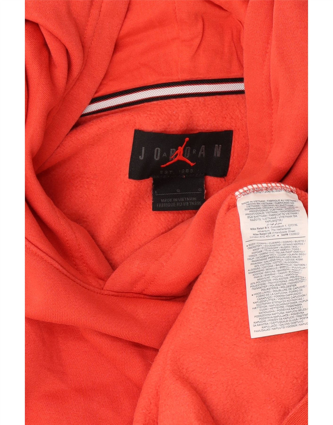Jordan Mens Hoodie Jumper Large Red Cotton