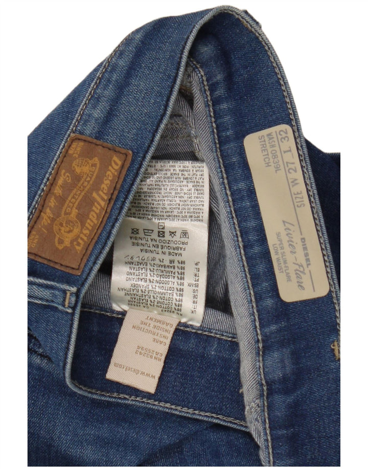 DIESEL Womens Livier-flare Low Waist Super Slim Flared Jeans W27 L32 Blue