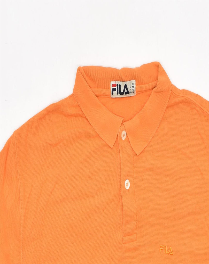 FILA Mens Polo Shirt Medium Orange Cotton | Vintage | Thrift | Second-Hand | Used Clothing | Messina Hembry 