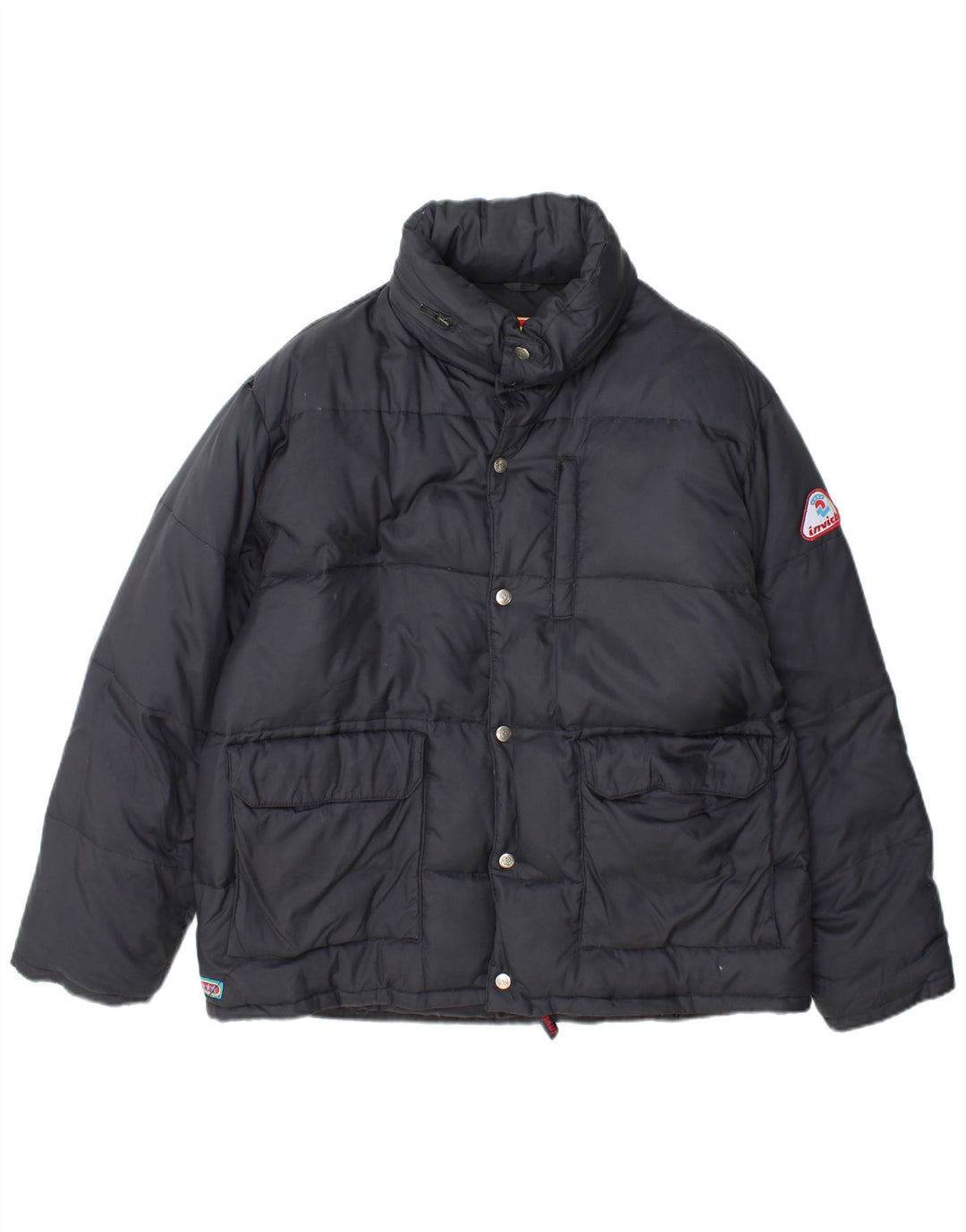 Invicta Womens Hooded Padded Jacket UK 14 Large Navy Blue Polyamide