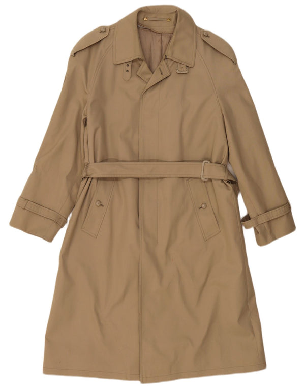 Vintage Mens Trench Coat IT 46 Small Beige Wool