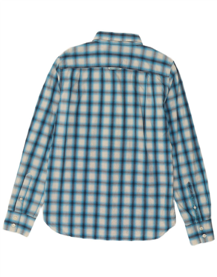 Superdry Mens Shirt Large Blue Check Cotton