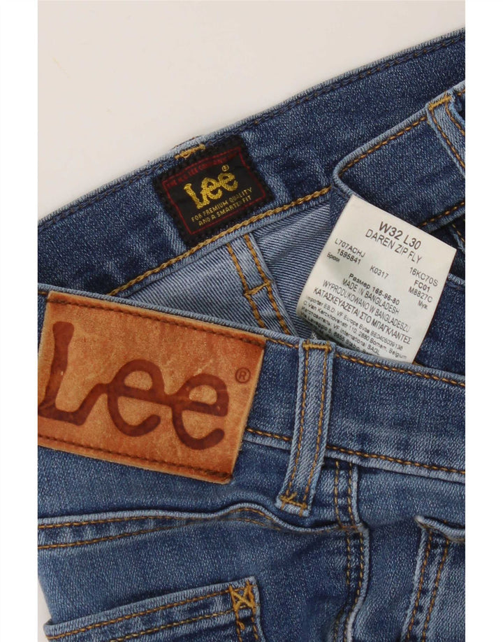 Lee Mens Daren Zip Fly Straight Jeans W32 L30 Blue Cotton