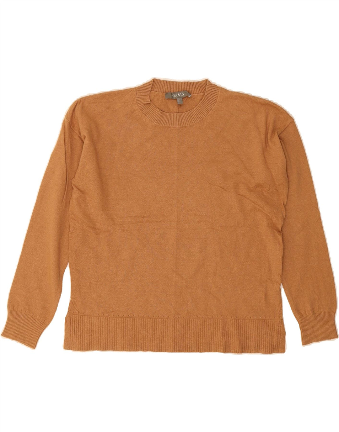 OASIS Womens Crew Neck Jumper Sweater UK 10 Small Brown Viscose Vintage Oasis and Second-Hand Oasis from Messina Hembry 