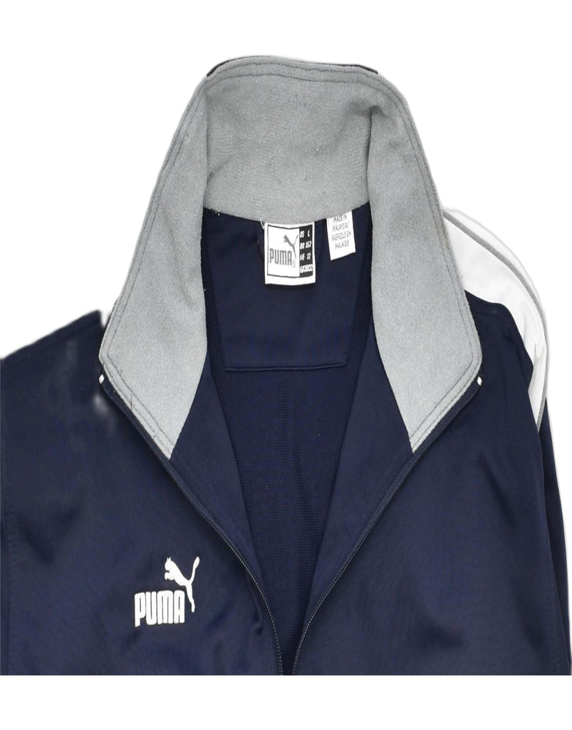 PUMA Boys Tracksuit Top Jacket 11-12 Years Navy Blue Polyester | Vintage | Thrift | Second-Hand | Used Clothing | Messina Hembry 