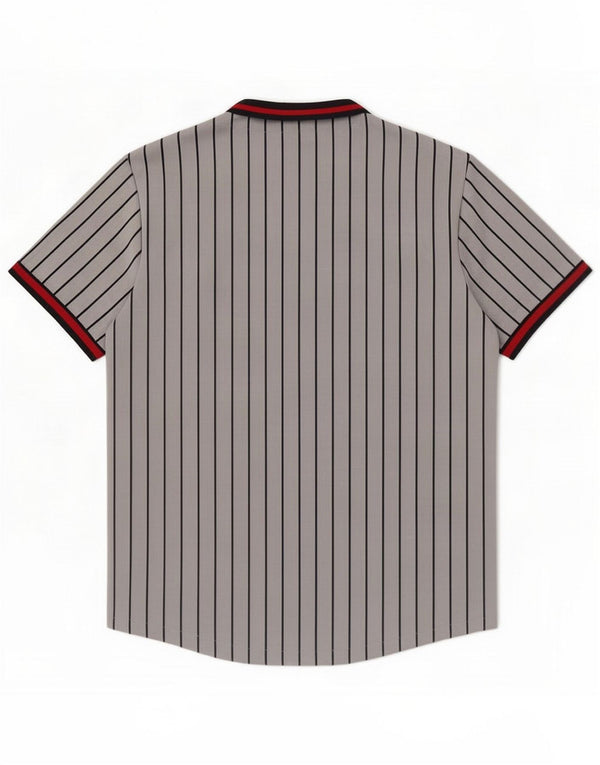 Jack & Jones Mens Short Sleeve Shirt Small Grey Striped Polyester