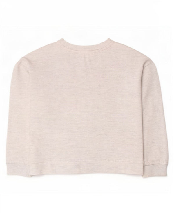 Dkny Girls Graphic Sweatshirt Jumper 3-4 Years Grey Cotton