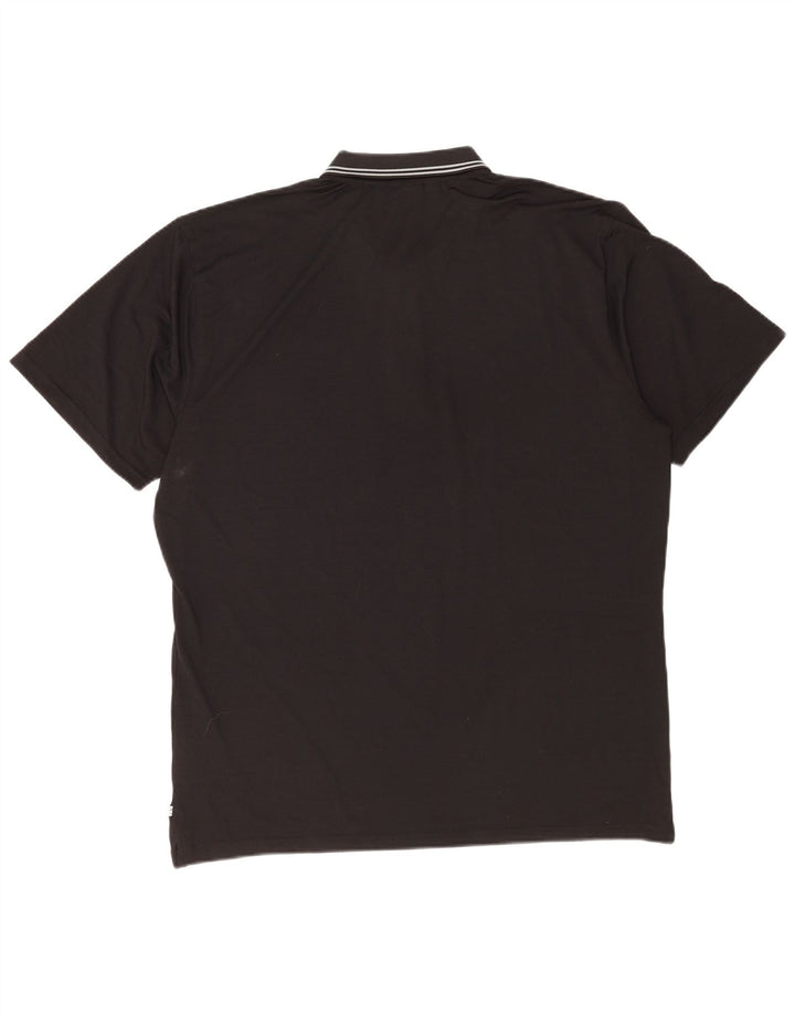Calvin Klein Mens Polo Shirt 2XL Black Striped Polyester