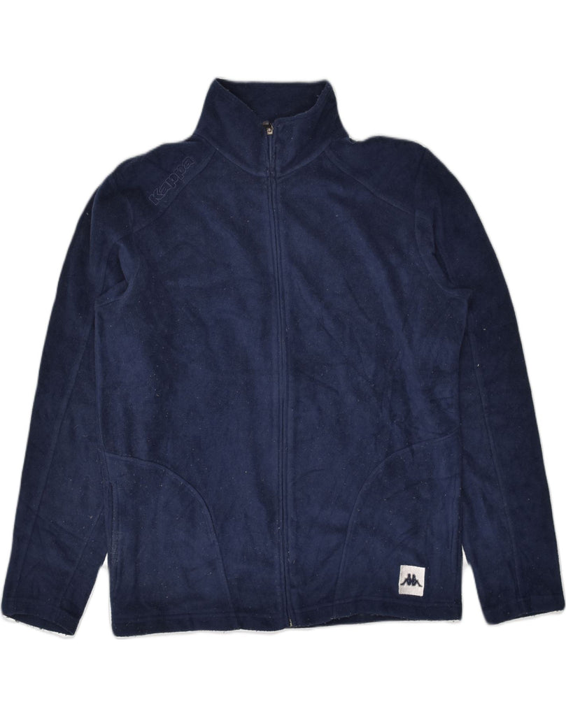 KAPPA Mens Fleece Jacket UK 42 XL Navy Blue Cotton | Vintage Kappa | Thrift | Second-Hand Kappa | Used Clothing | Messina Hembry 