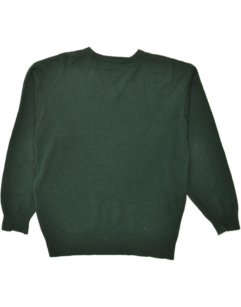 PRINGLE Mens V-Neck Jumper Sweater Large Green Lambswool | Vintage Pringle | Thrift | Second-Hand Pringle | Used Clothing | Messina Hembry 