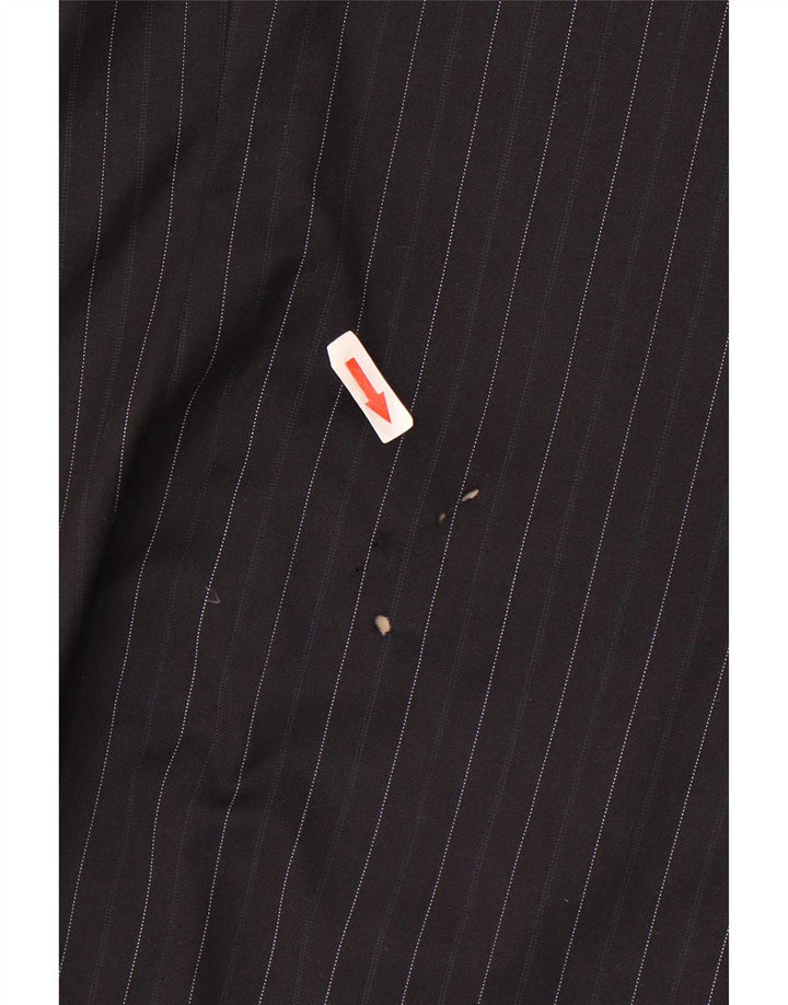 Marks & Spencer Mens 3 Button Blazer Jacket UK 40 Medium Navy Blue Striped