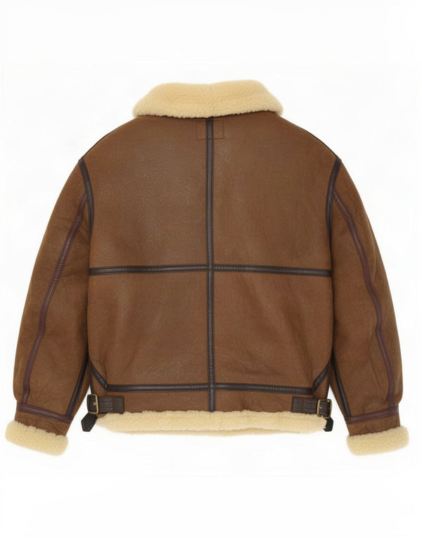 Avirex Mens Type B-3 Flight Aviator Jacket Size 46 Small Brown Army