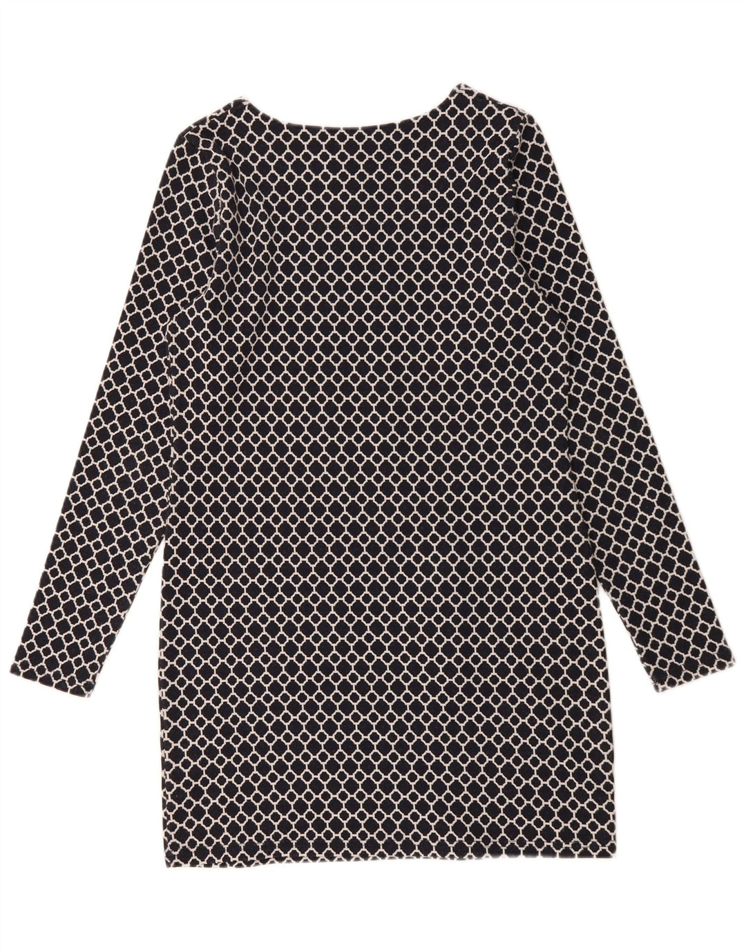 JOULES Womens Long Sleeve Tunic Top UK 10 Small Navy Blue Geometric