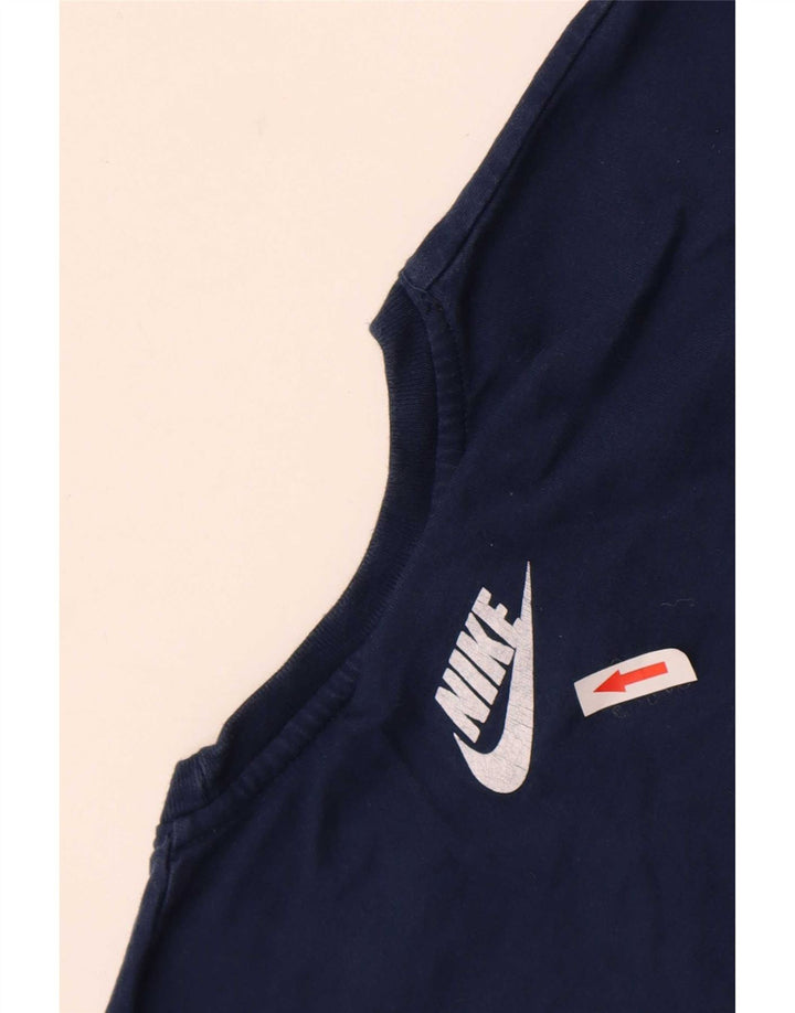 Nike Mens Graphic T-Shirt Top Large Navy Blue Cotton