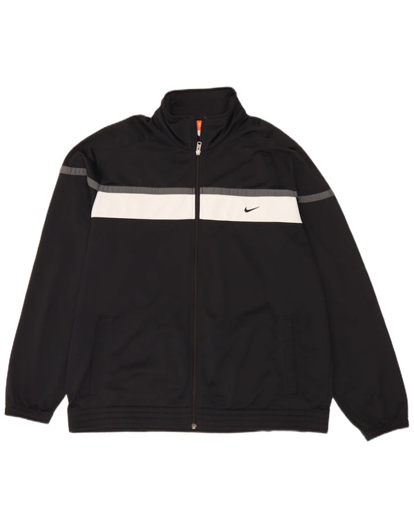 Nike Mens Tracksuit Top Jacket UK 46/48 XL Black Colourblock Polyester