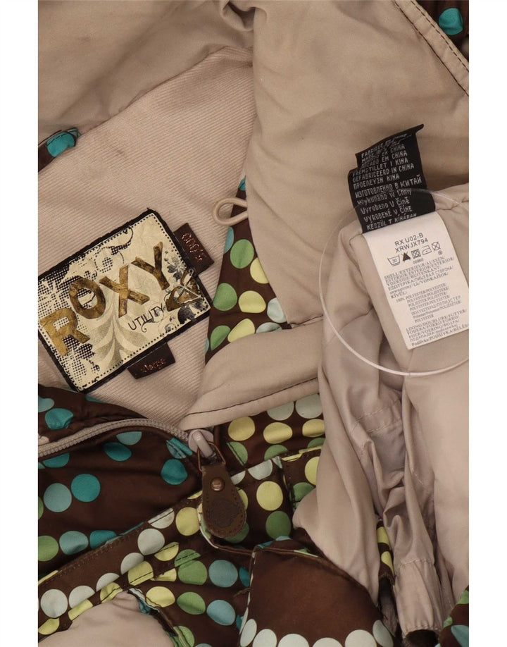 Roxy Womens Hooded Windbreaker Jacket UK 18 XL Brown Geometric Polyester