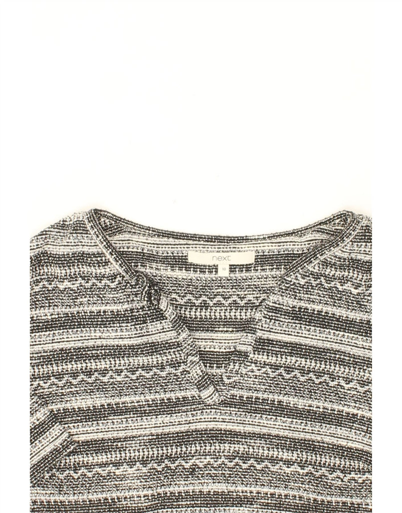 NEXT Womens Jumper Dress UK 10 Small Grey Striped Polyester Vintage Next and Second-Hand Next from Messina Hembry 