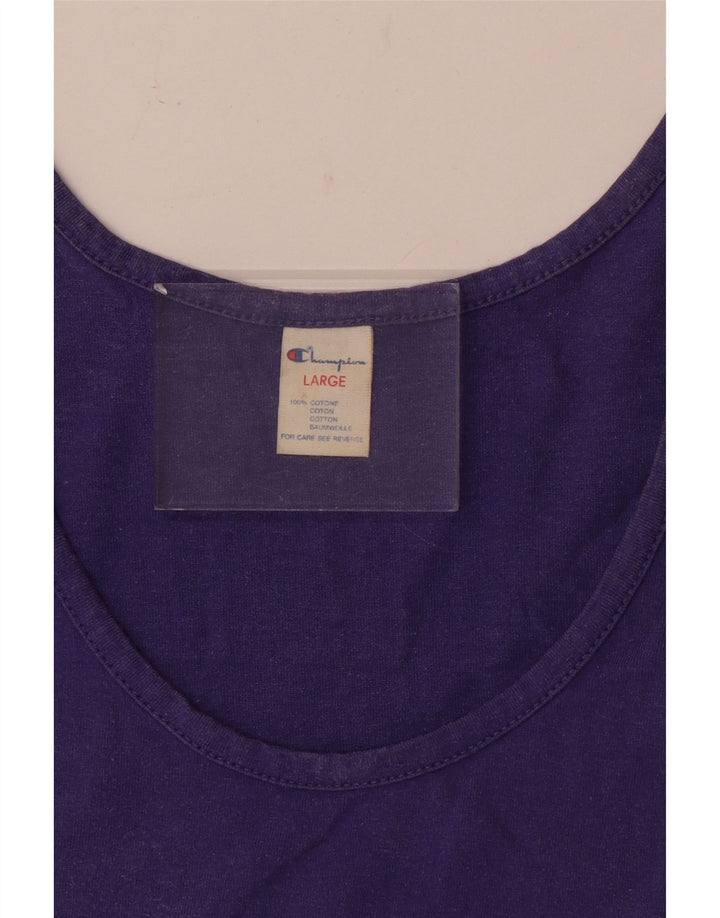 Champion Mens Graphic Vest Top Large Purple Cotton