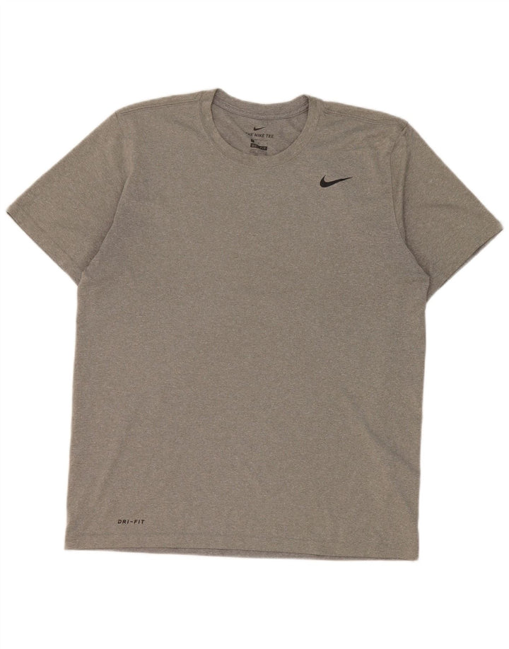 Nike Mens Dri Fit T-Shirt Top Large Grey Polyester