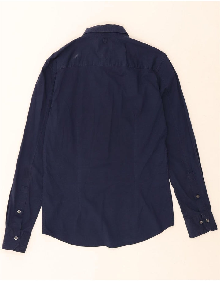 TOMMY HILFIGER Mens Slim Fit Shirt Small Navy Blue Cotton Vintage Tommy Hilfiger and Second-Hand Tommy Hilfiger from Messina Hembry 