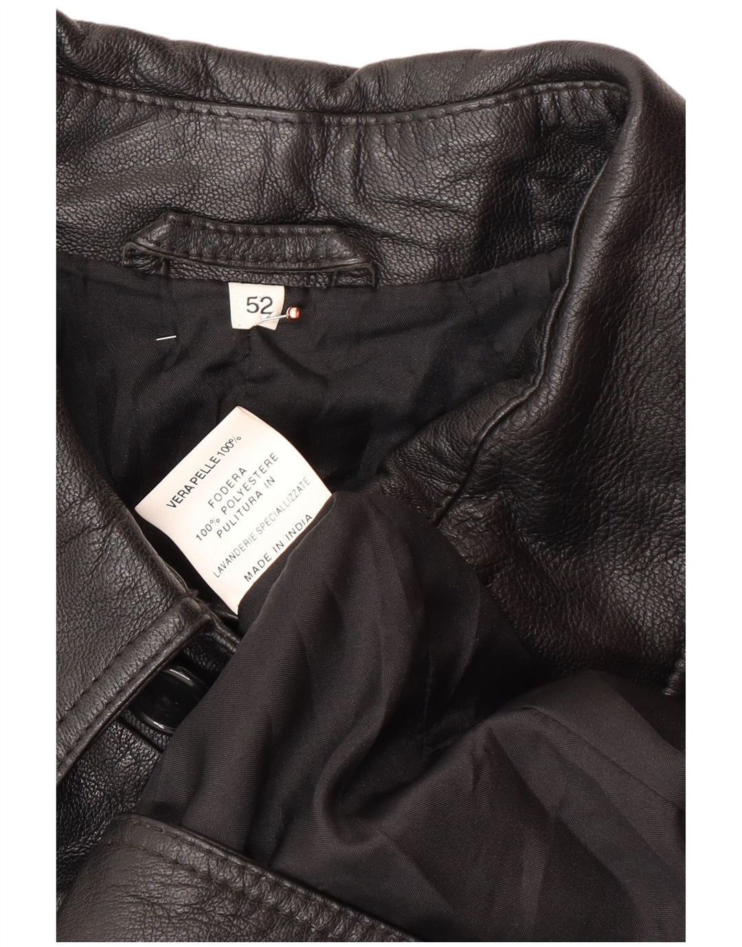 VINTAGE Mens Leather Coat IT 52 XL Black Leather