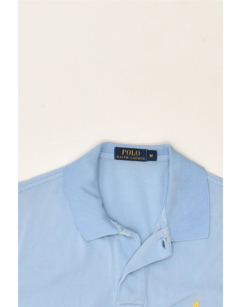 POLO RALPH LAUREN Mens Polo Shirt Medium Blue Cotton Vintage Polo Ralph Lauren and Second-Hand Polo Ralph Lauren from Messina Hembry 