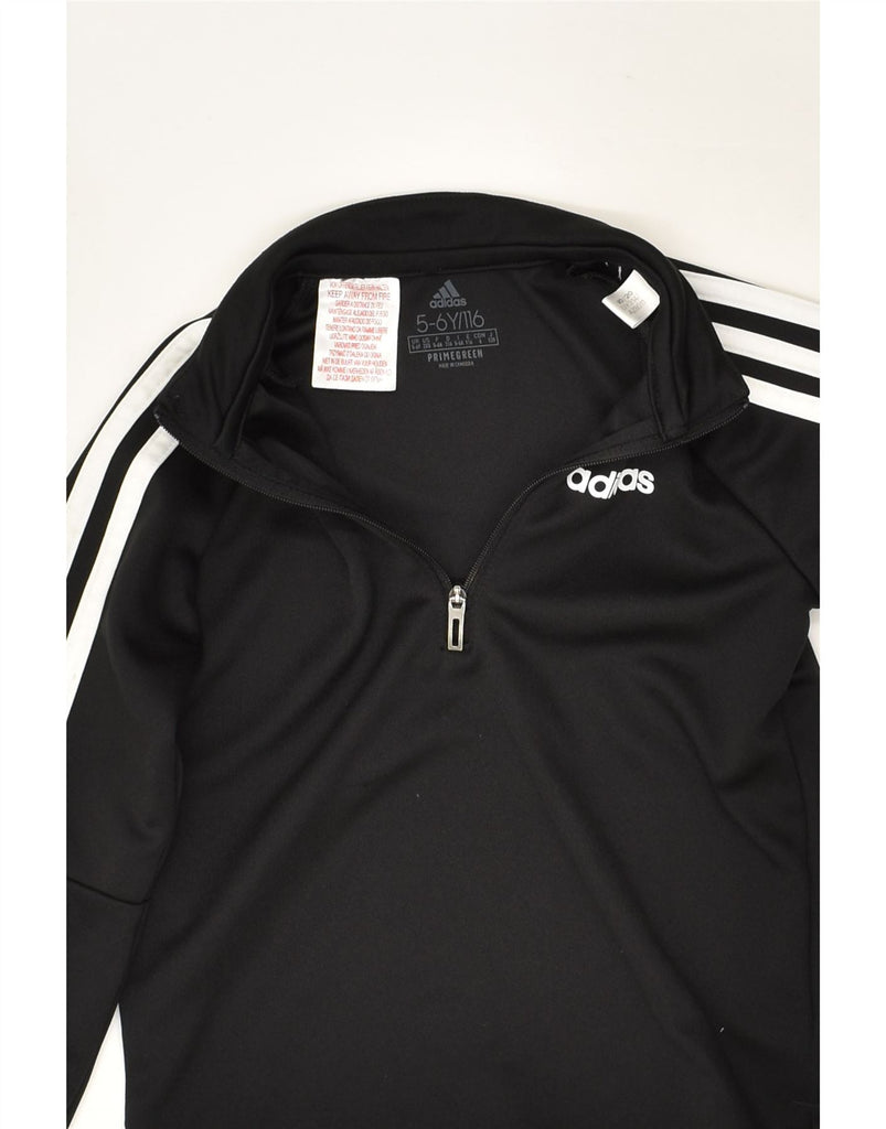 ADIDAS Boys Pullover Tracksuit Top 5-6 Years Black Polyester | Vintage Adidas | Thrift | Second-Hand Adidas | Used Clothing | Messina Hembry 