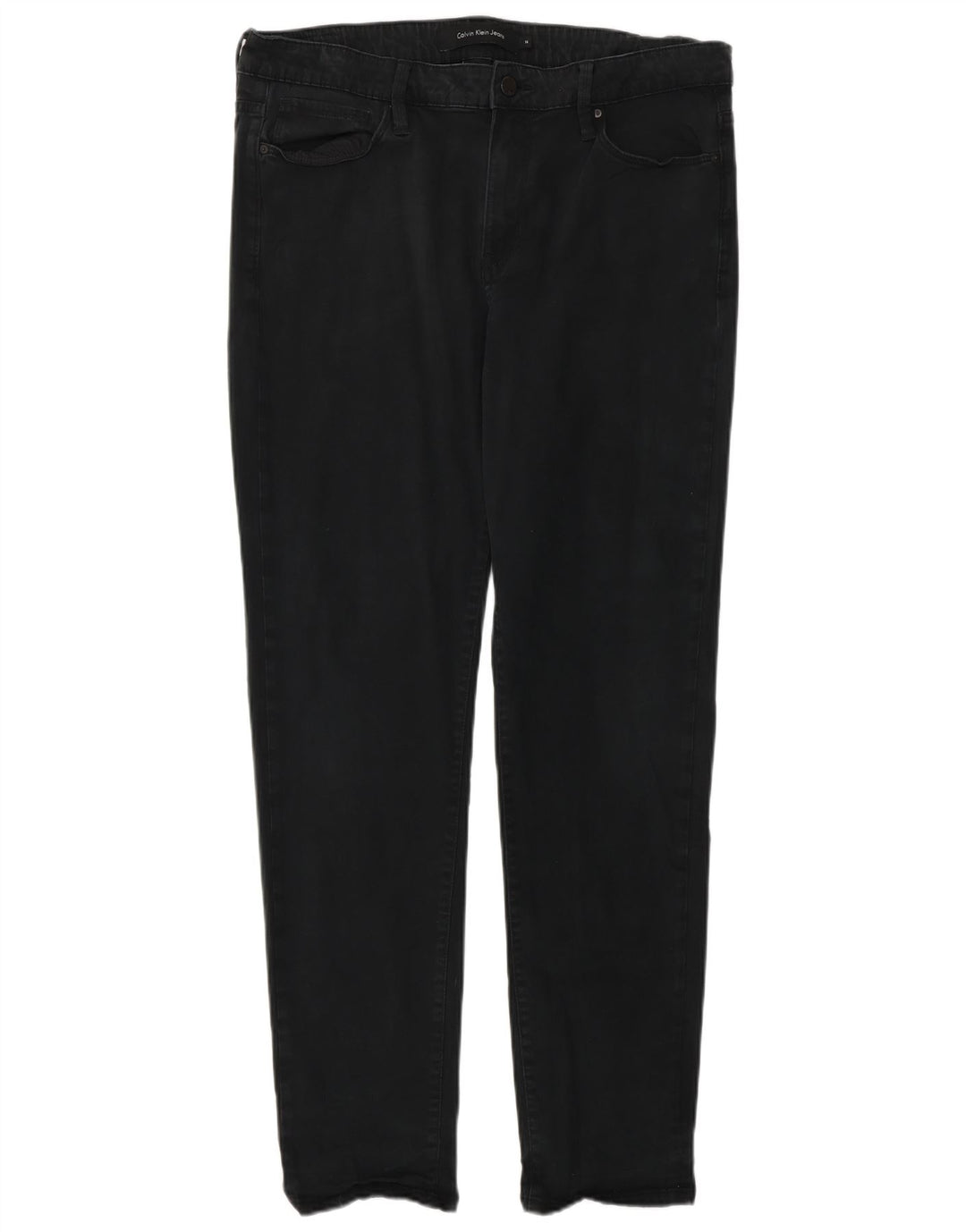 CALVIN KLEIN Womens Slim Jeans US 14 XL W34 L32 Black Cotton