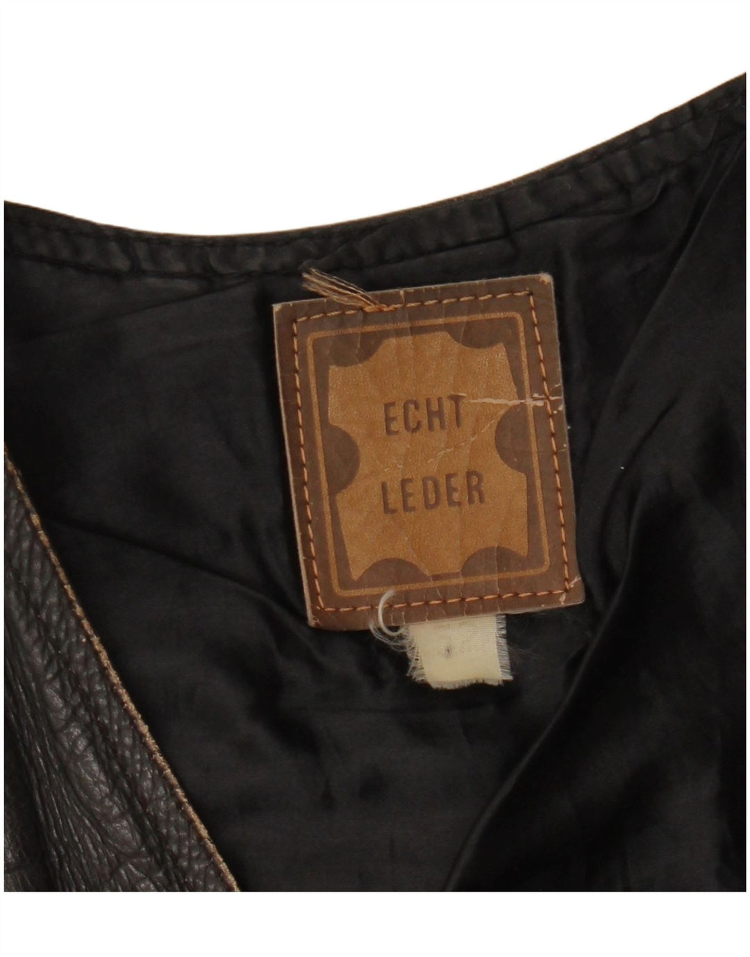 Vintage Mens Crop Leather Gilet IT 52 XL Black Leather