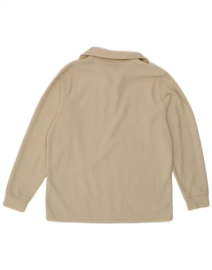 Invicta Womens Zip Neck Fleece Jumper UK 12 Medium Off White Polyester