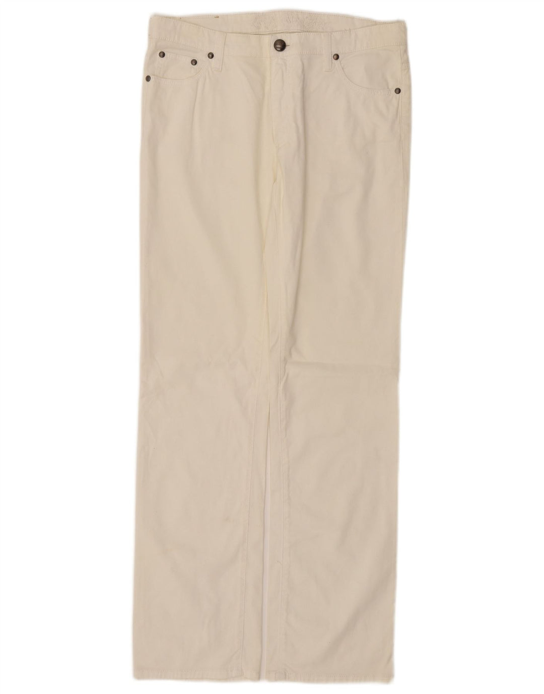 Marlboro Classics Womens Straight Casual Trousers W32 L33 Off White Cotton