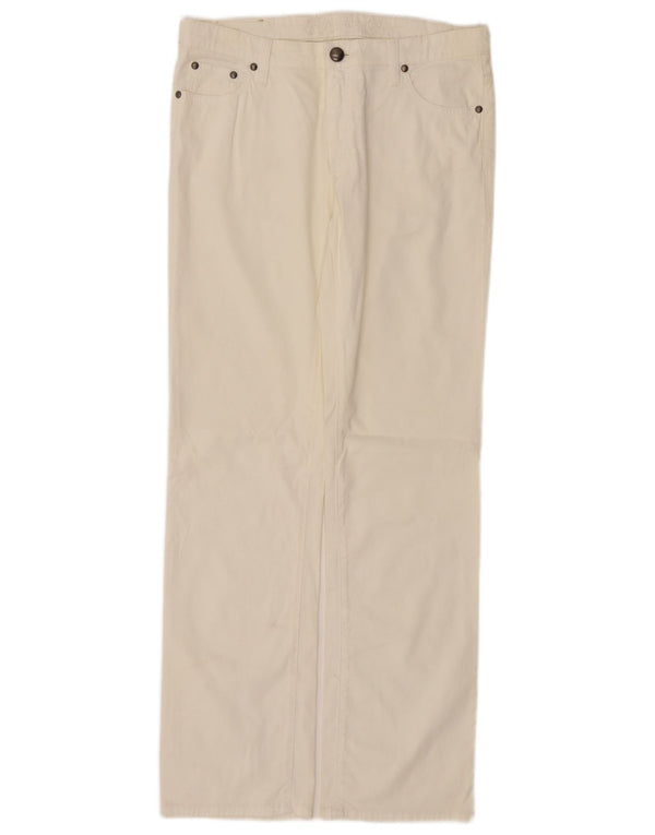 Marlboro Classics Womens Straight Casual Trousers W32 L33 Off White Cotton