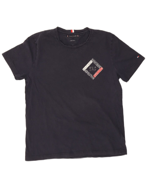 Tommy Hilfiger Womens T-Shirt Top UK 18 XL Navy Blue Cotton