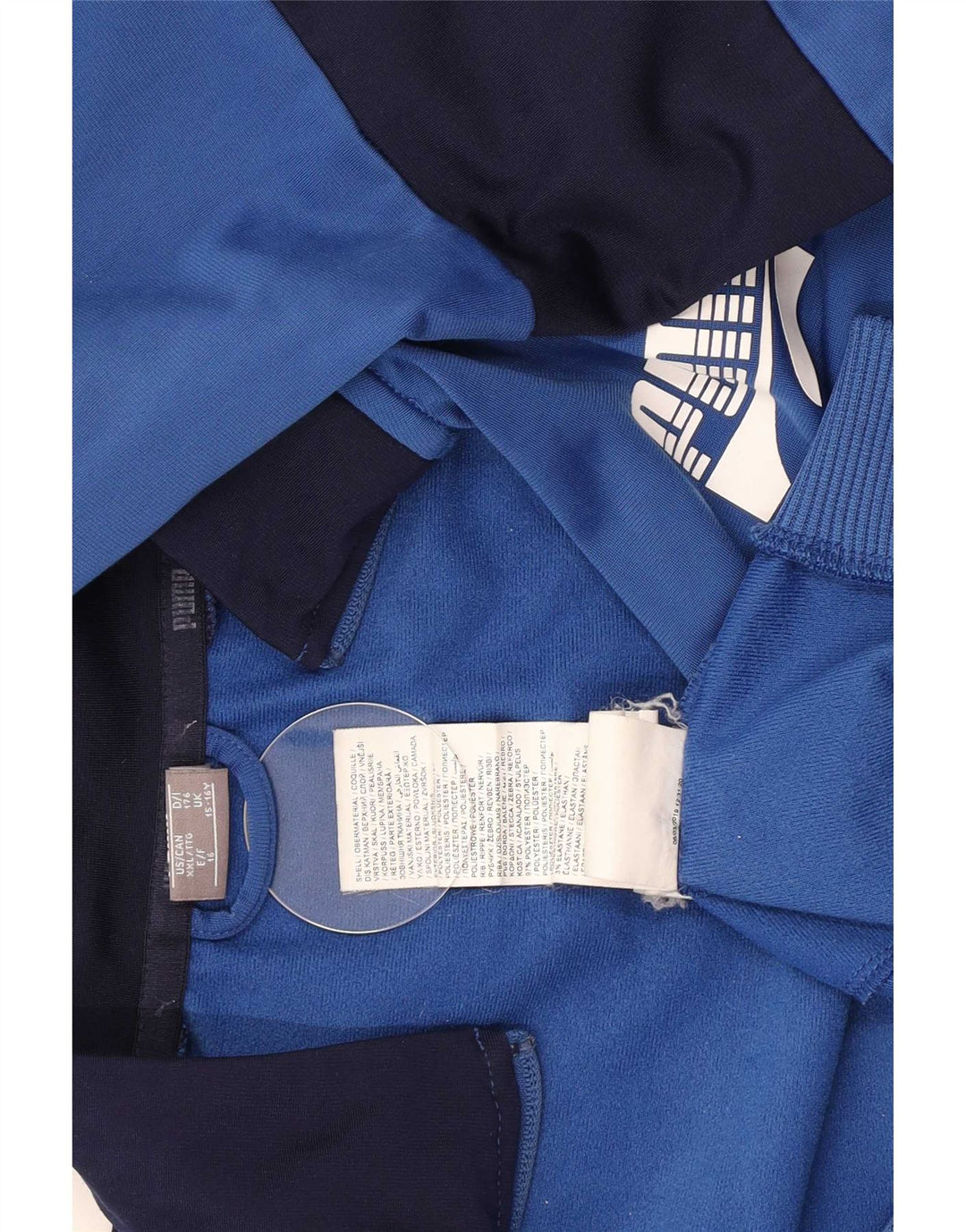 Puma Boys Graphic Tracksuit Top Jacket 15-16 Years Blue Colourblock