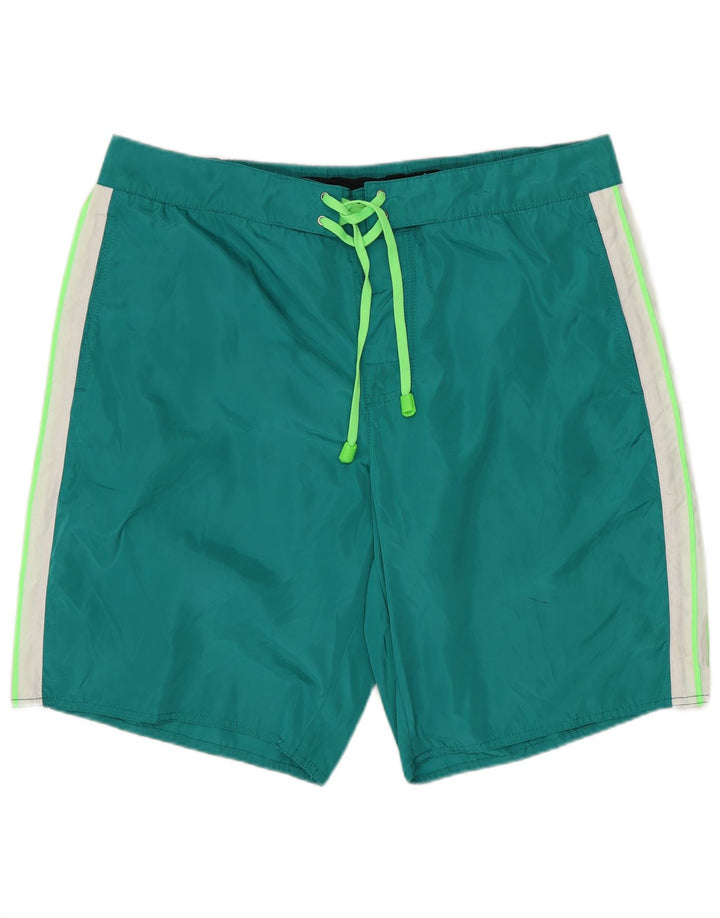 Coast Mens Swimming Shorts XL  Turquoise Colourblock Polyester