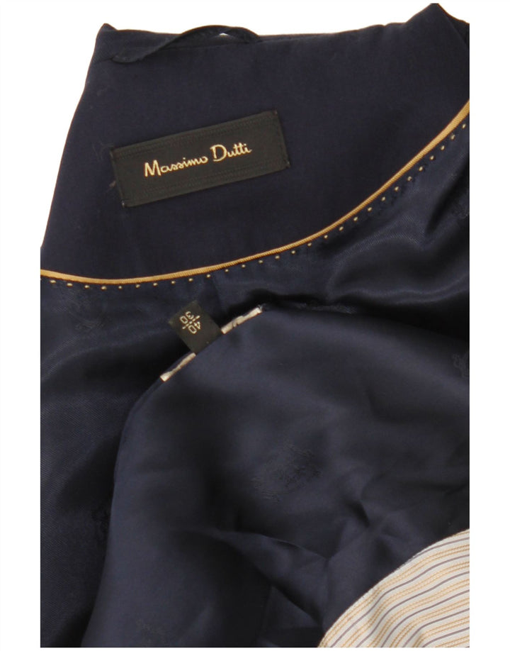 Massimo Dutti Womens 1 Button Blazer Jacket EU 40 Medium Navy Blue