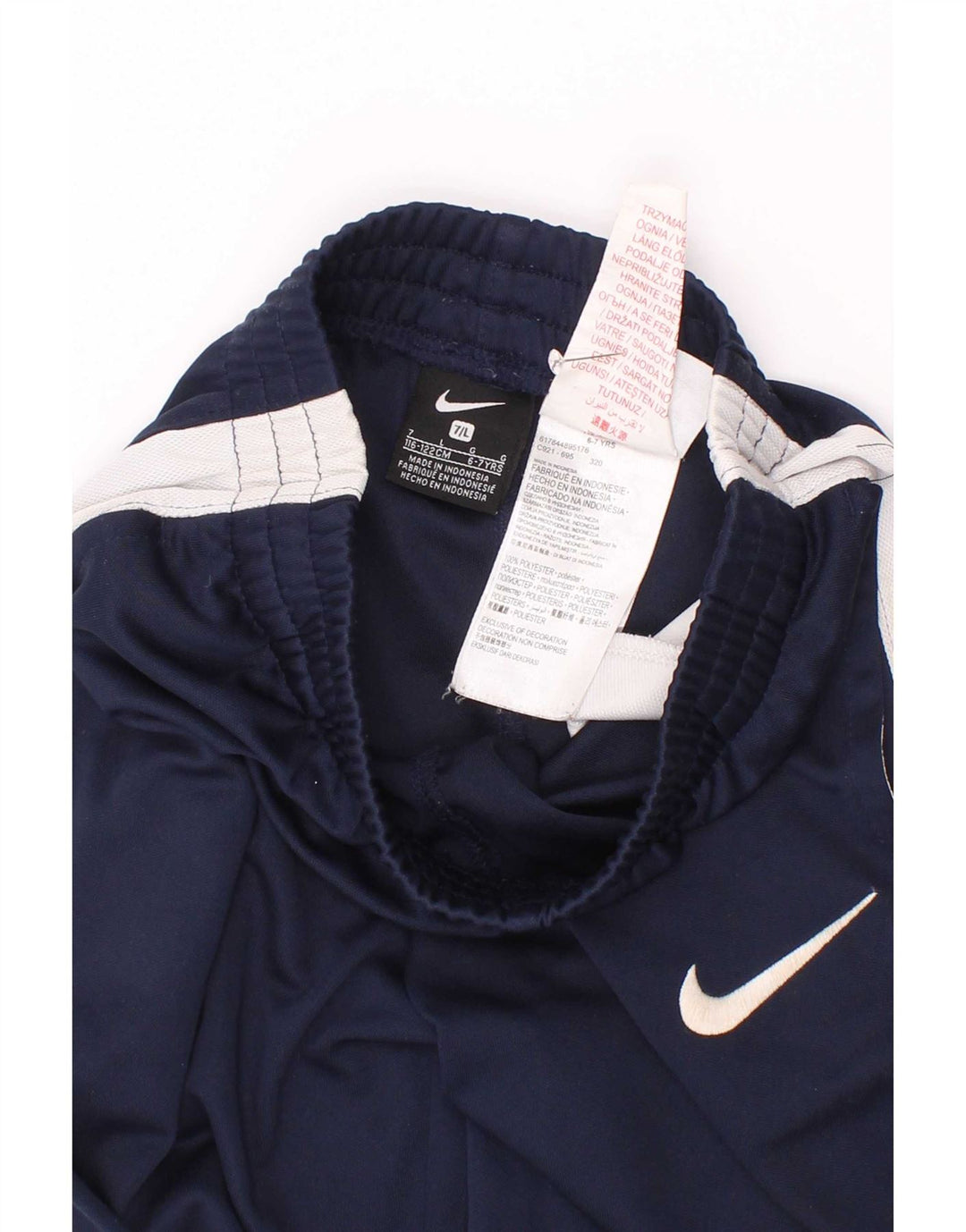 Nike Boys Tracksuit Trousers 6-7 Years Large Navy Blue Colourblock