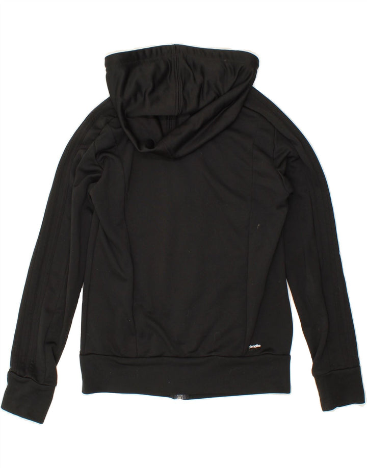 ADIDAS Womens Climalite Zip Hoodie Sweater UK 12/14 Medium Black Polyester Vintage Adidas and Second-Hand Adidas from Messina Hembry 