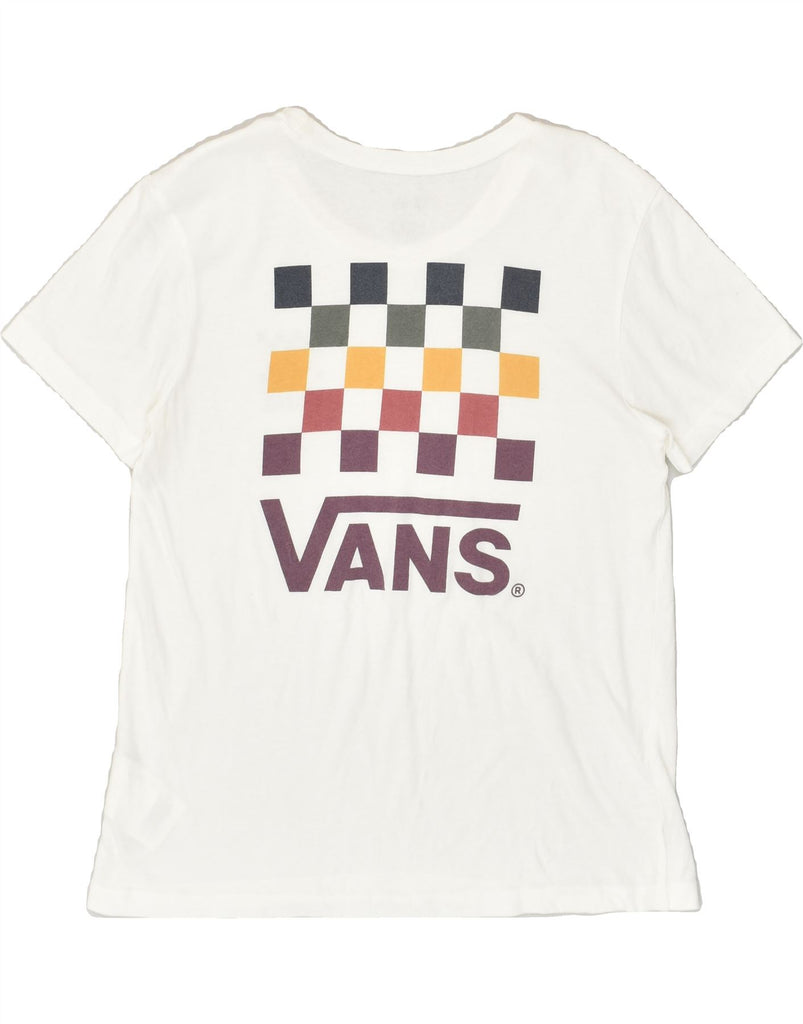 VANS Womens Graphic T-Shirt Top UK 6 XS White Cotton | Vintage Vans | Thrift | Second-Hand Vans | Used Clothing | Messina Hembry 