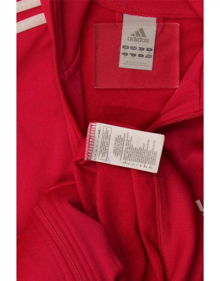 Adidas Womens Tracksuit Top Jacket UK 12 Medium  Pink Polyester