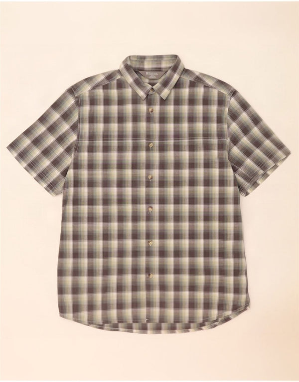 Mountain Warehouse Mens Short Sleeve Shirt Large Multicoloured Check Cotton