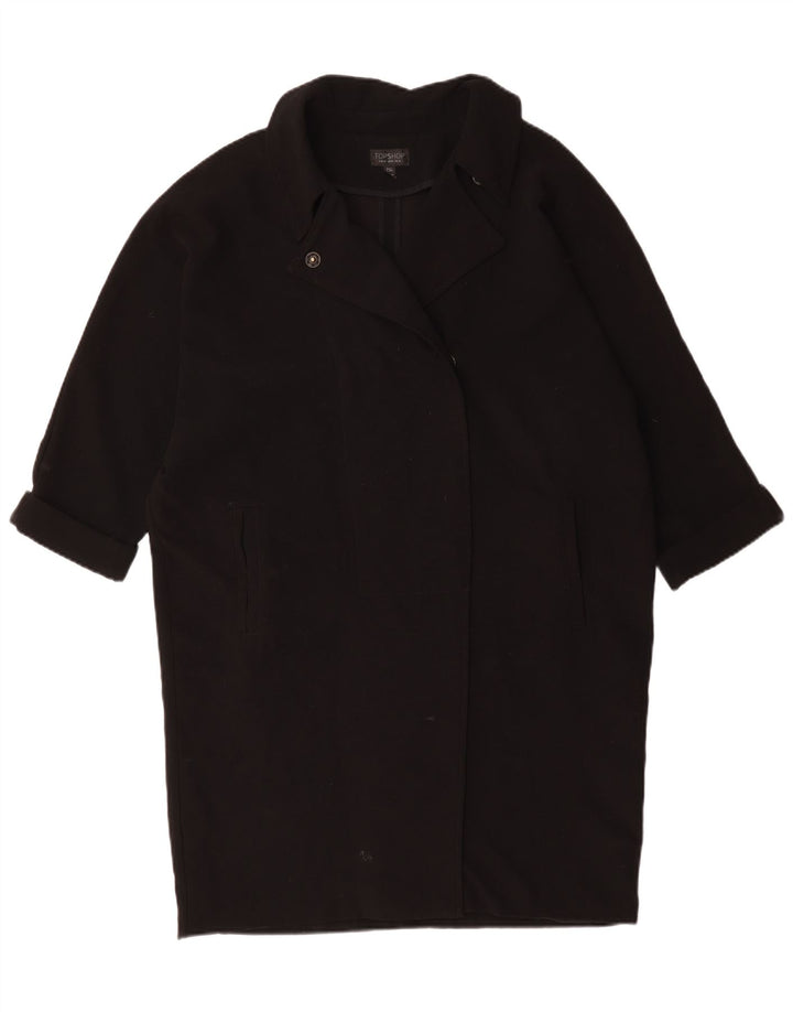 Topshop Womens Oversized Overcoat UK 14 Large Black Polyester