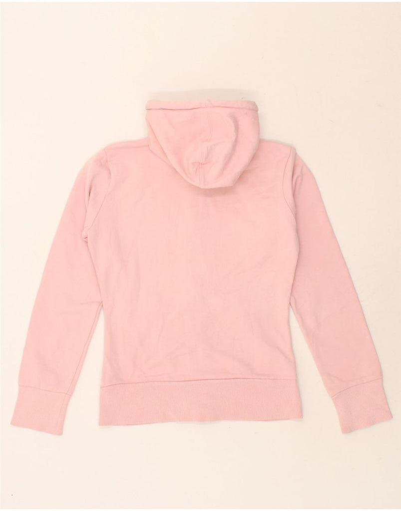 PUMA Womens Graphic Zip Hoodie Sweater UK 12 Medium Pink Cotton | Vintage Puma | Thrift | Second-Hand Puma | Used Clothing | Messina Hembry 