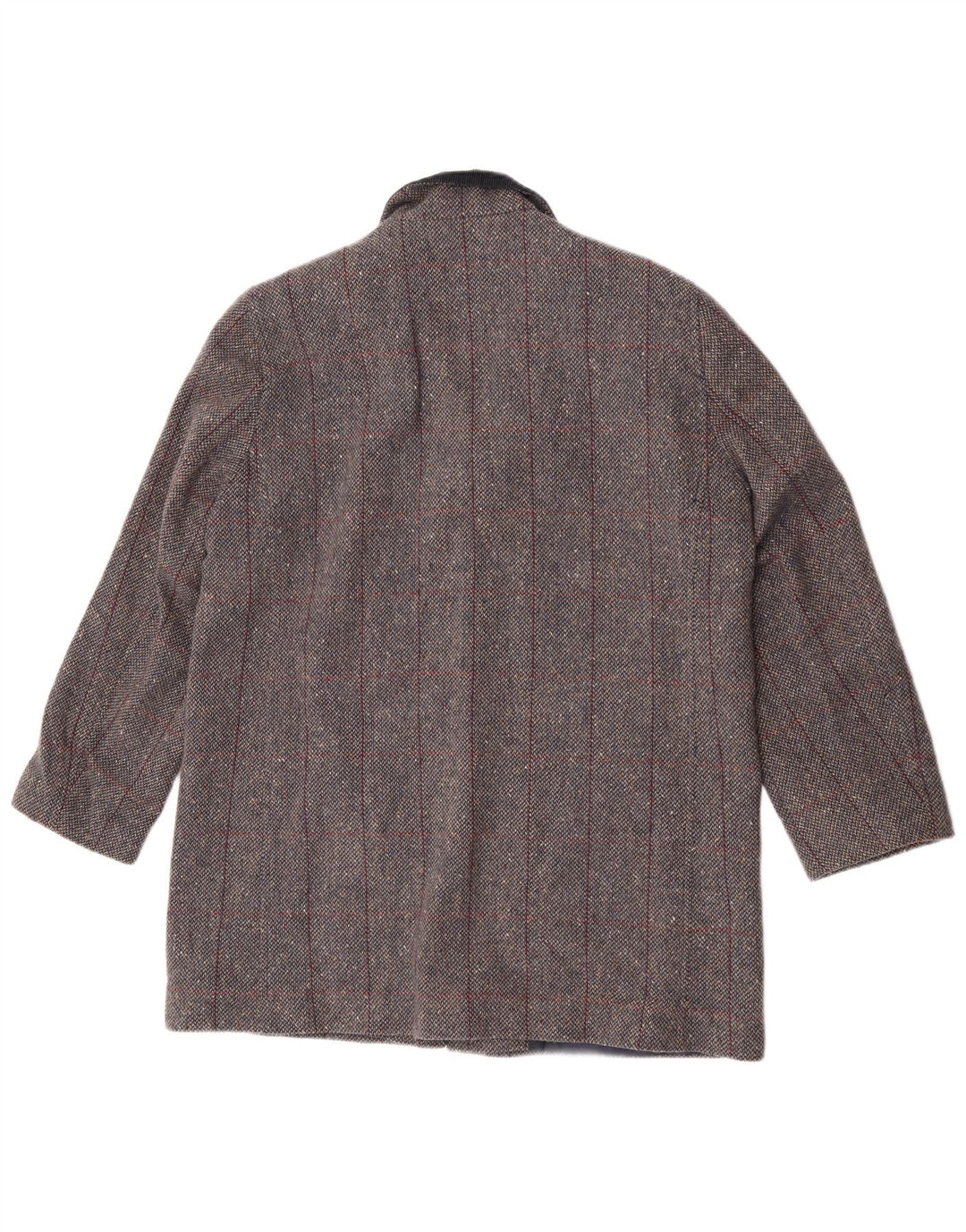 Henry White Womens Overcoat UK 16 Large Grey Check Lambswool